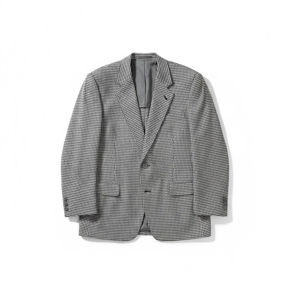 VTG 80s Thistle Harrison’s Bespoke Tailored Check Puckered Sport Jacket XL